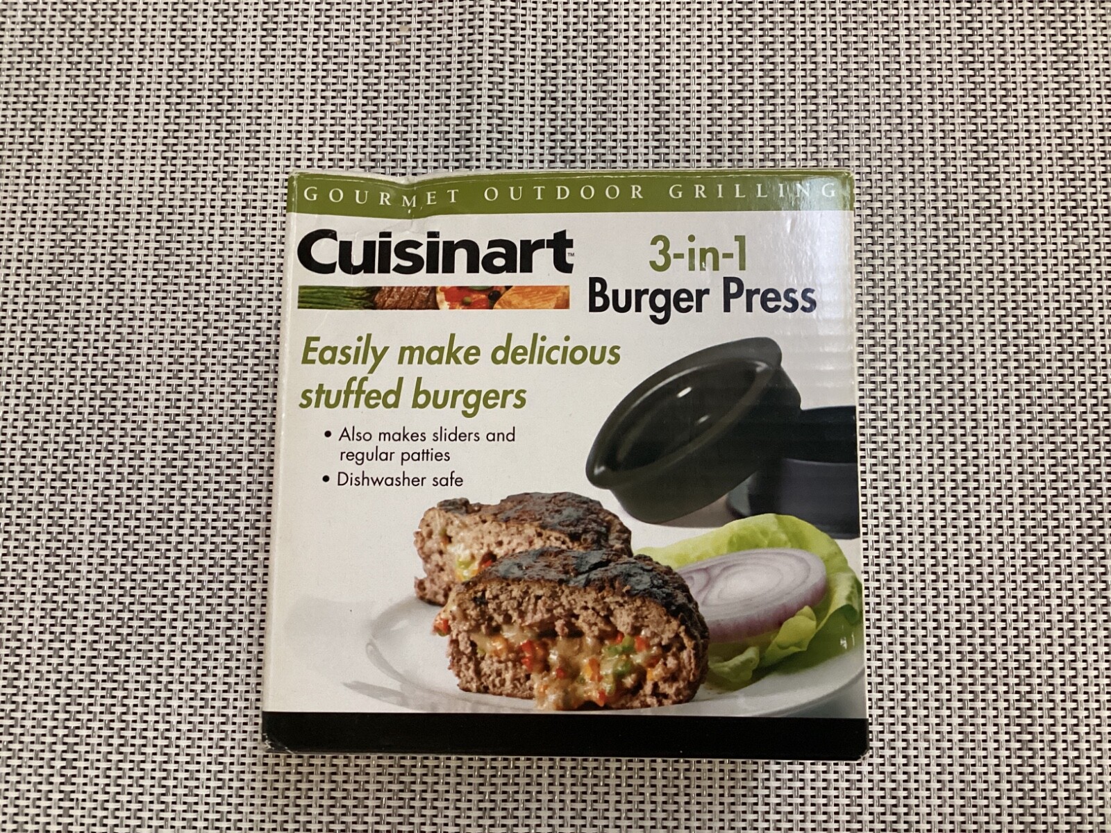 Burger Press Cuisinart 3 in 1 Gourmet Outdoor Grilling NIB gallery