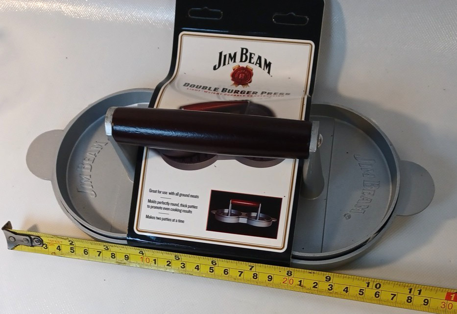 Jim Beam Non Stick Heavy Duty Aluminum Double Burger Grilling Patty Press JB0169 gallery