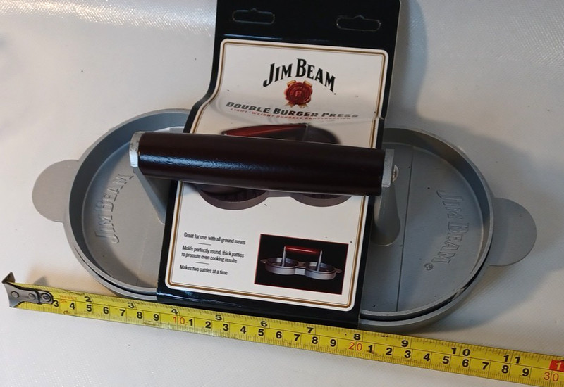 Jim Beam Non Stick Heavy Duty Aluminum Double Burger Grilling Patty Press JB0169 gallery