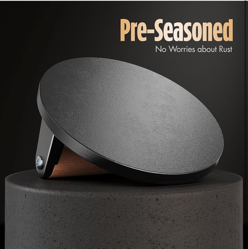 Pisol Smash Burger Press, Pre-Seasoned Cast Iron Hamburger Smasher, 2 lb No Box gallery