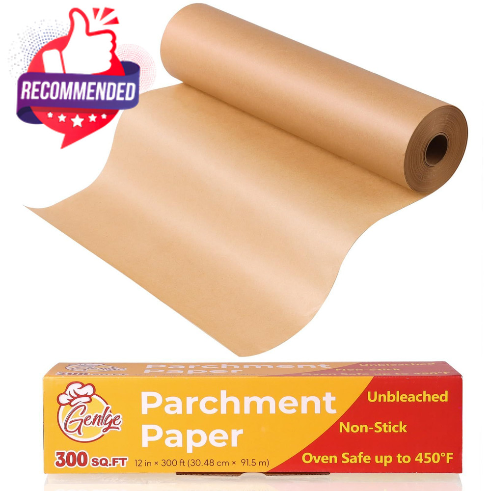 Unbleached Parchment Paper Roll – Non‑Stick 12"×300ft Brown