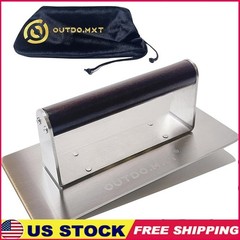 Heavy Duty Stainless Steel Bacon Press Grill Tool W/ Velvet Storage Bag New