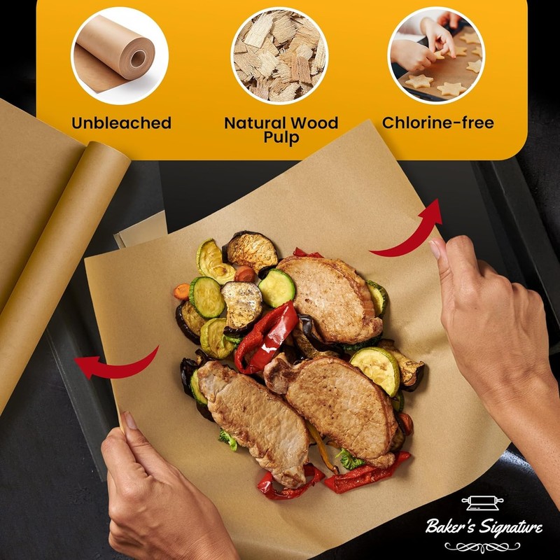 260 Sq.Ft Unbleached Parchment Paper for Baking – Roll with 260 Sq.Ft, Brown gallery