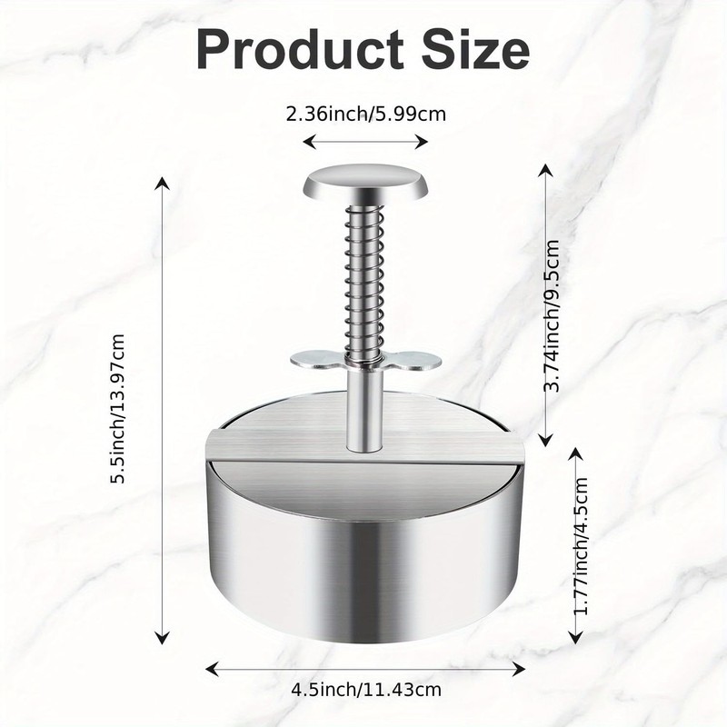 Stainless Steel Burger Press Adjustable Hamburger Patty Maker Meat Patty Making gallery