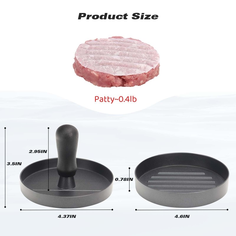 Aluminum Burger Press Patty Maker With 200 Patty Papers Meat Beef BBQ Grill gallery