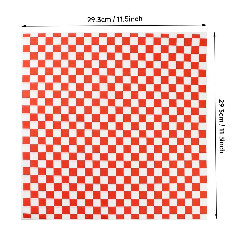 Oomcu 200 Sheets Red and White Checkered Dry Waxed Deli Large, Red/White gallery