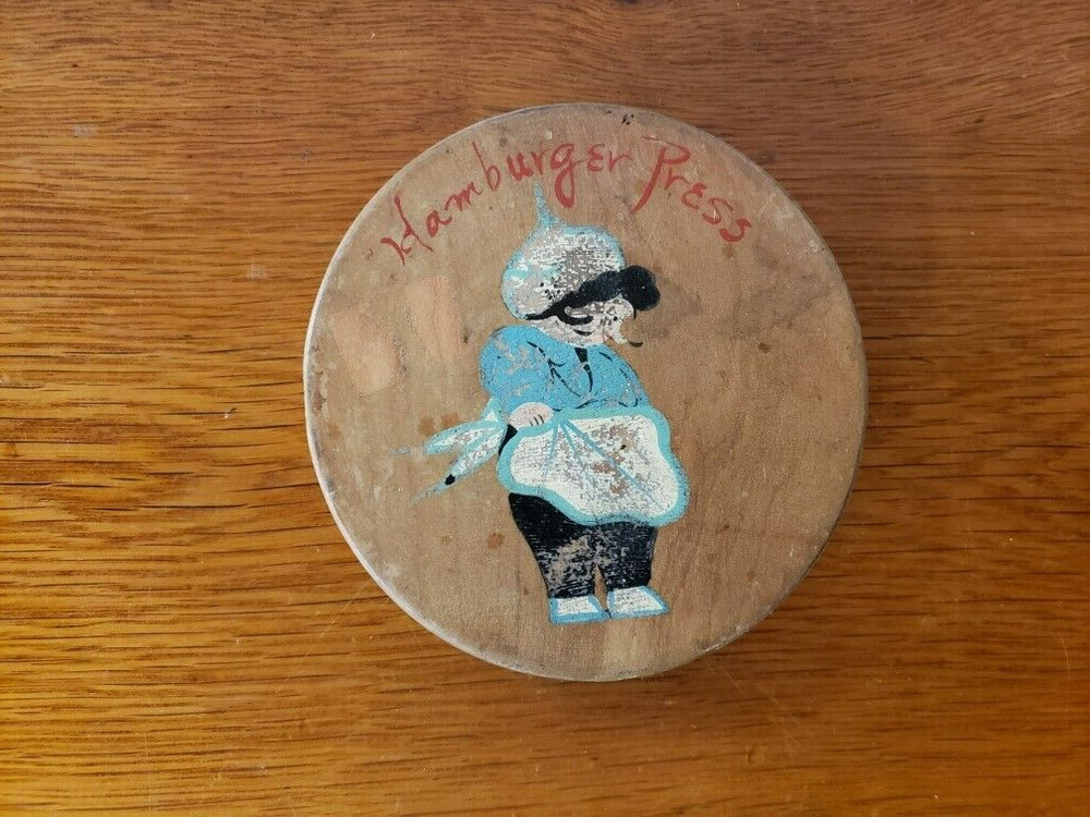 1950's Wooden Hamburger Press, Made in Japan