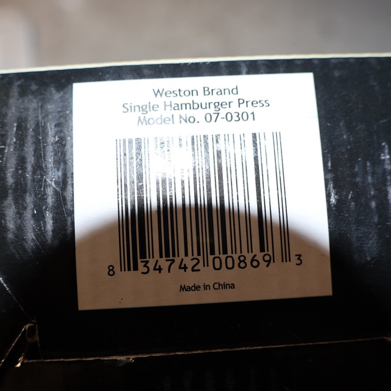 Weston Single Hamburger Adjustable Press Non-stick Aluminum Model 07-0301 gallery