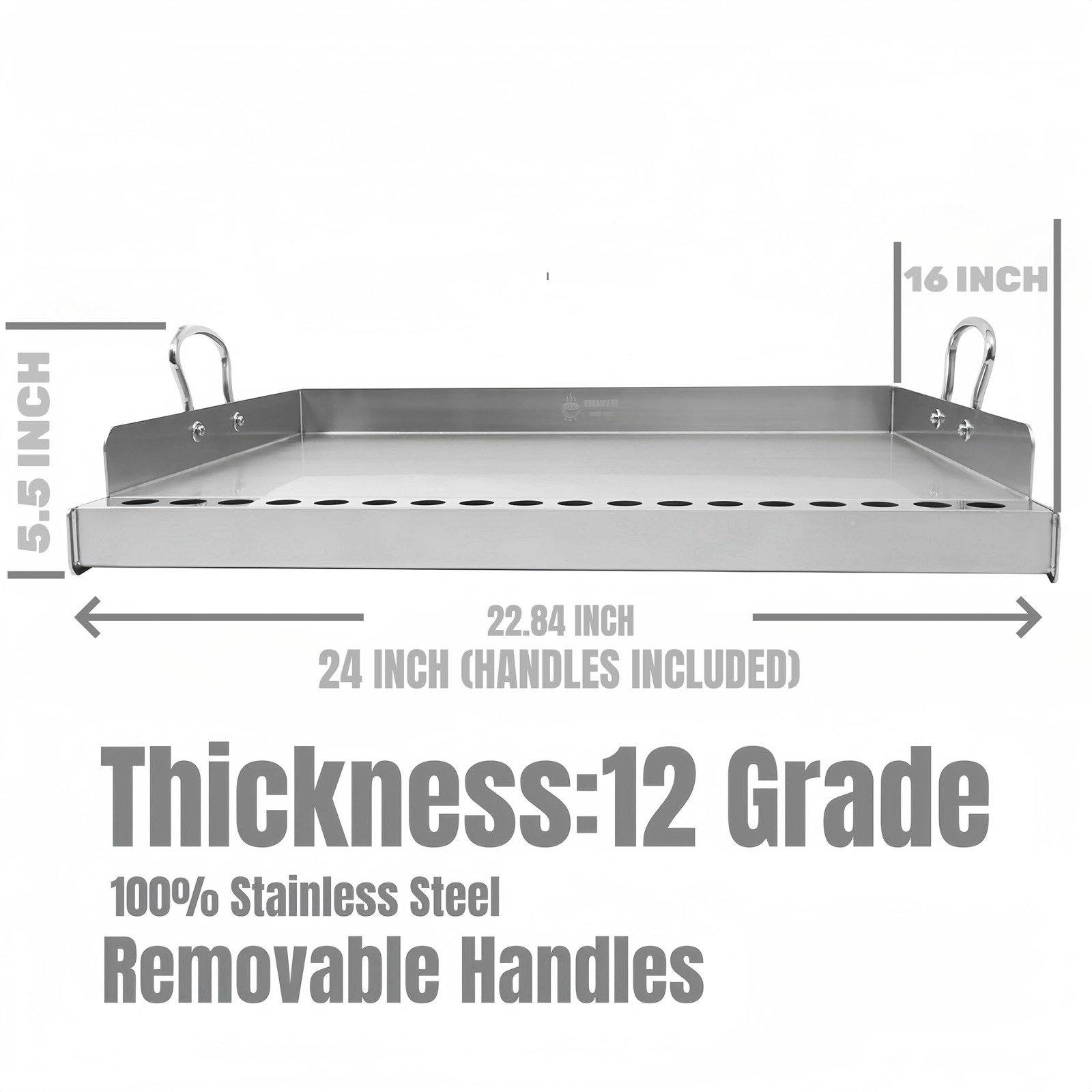 Universal Stainless Steel Flat Top Griddle Insert for Gas & Charcoal Grills R gallery