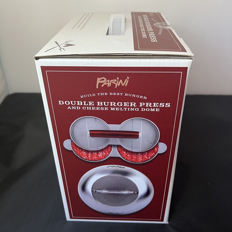 Parini Double Non-Stick Burger Press & Cheese Melting Dome 8.75" NIB gallery
