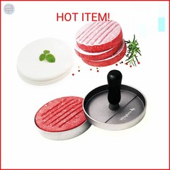 Meykers Burger Press 100 Patty Papers Set | Non-Stick Hamburger Press Patty Make