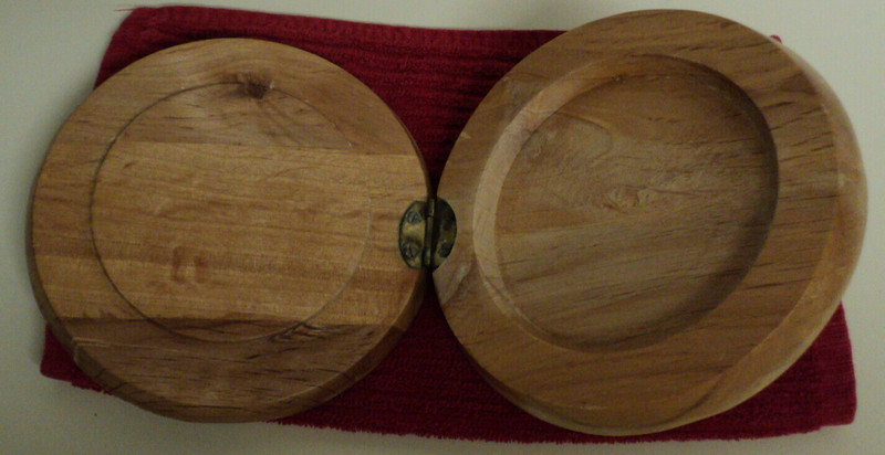 Vintage Wooden Hinged Hamburger Press Wine Bottle Cheese Print Collectible #7922 gallery