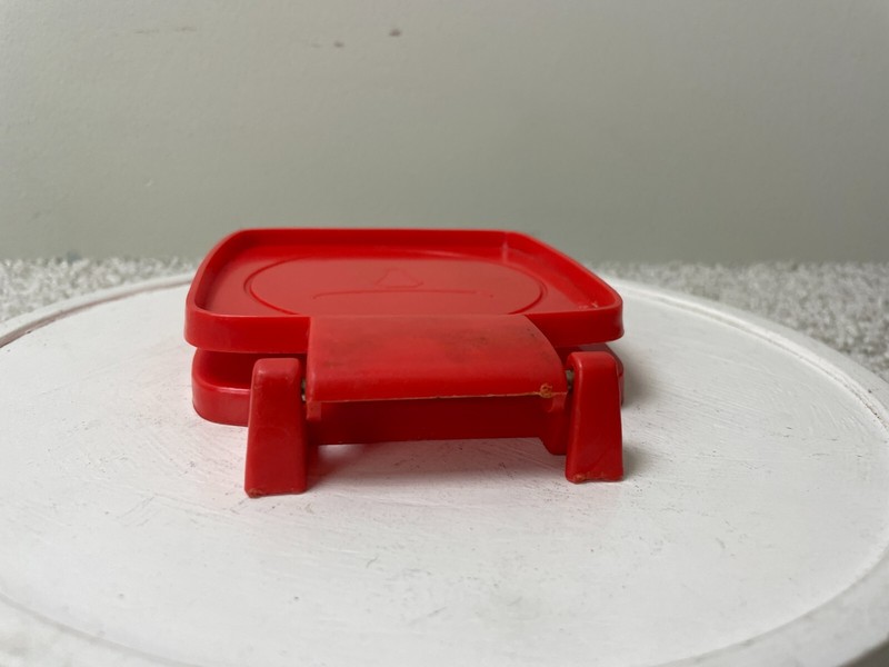 Vintage 4"x4" Kitchen Tool Hamburger Moulder Press Non-Stick Stuffed Red gallery