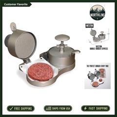 Versatile Double Burger Press with Spring Ejector for Effortless Cooking