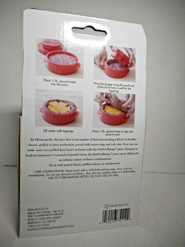 Jucy Lucy Stuff-A-Burger Press Charcoal Companion CC5119 Camping Tailgating gallery