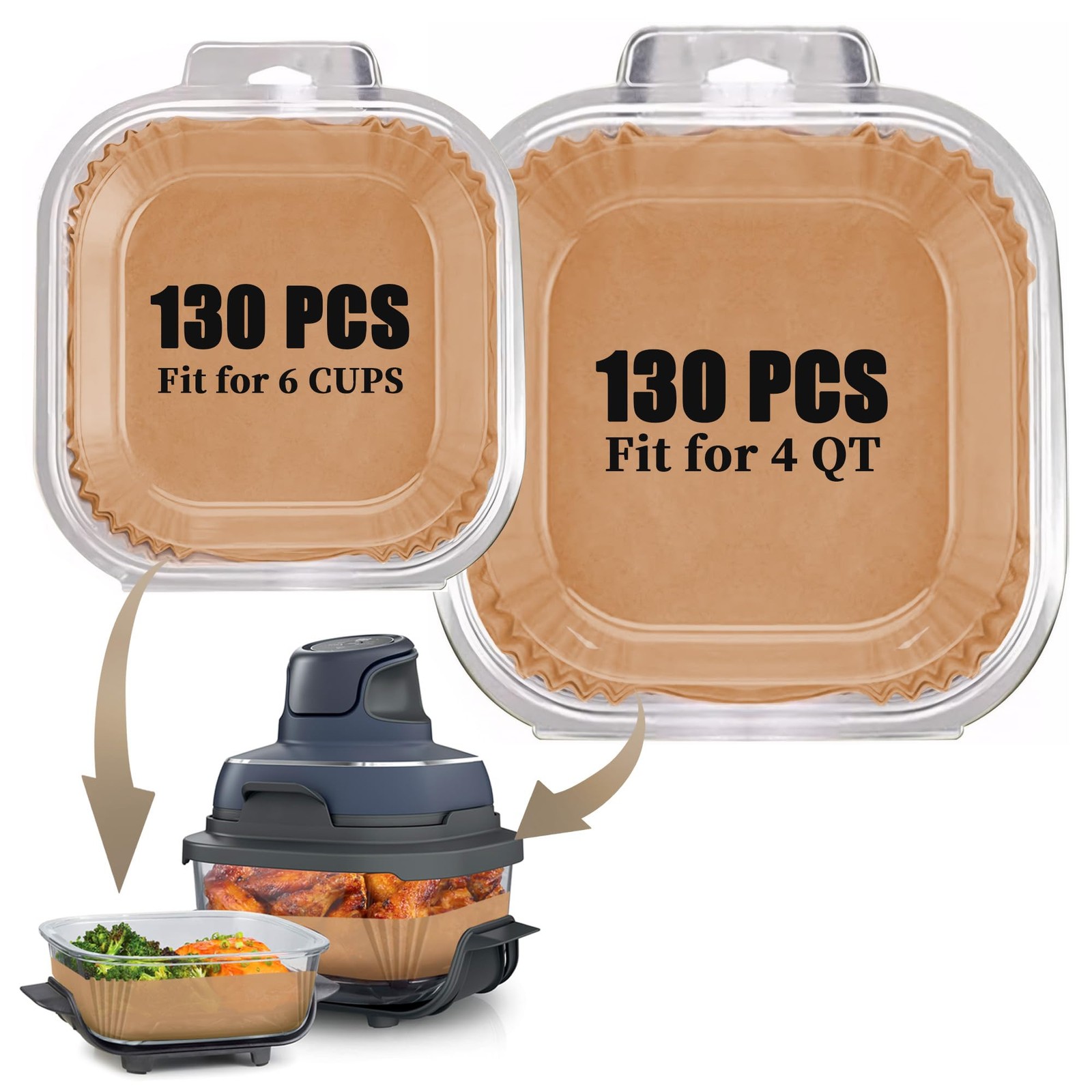 Air Fryer Liners disposable fits Ninja Crispi Parchment Paper 260 PCS gallery