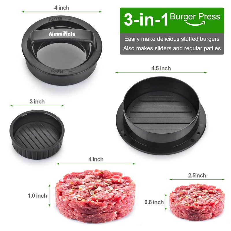 Hamburger Press Patty Maker 3 in 1 Stuffed Burger Mold Non Stick gallery