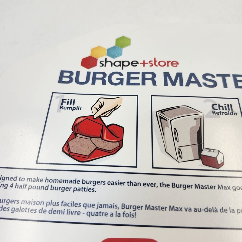 Burger Master Max Shape & Store 4 Half Pound Burgers Silicone Freezer Container gallery