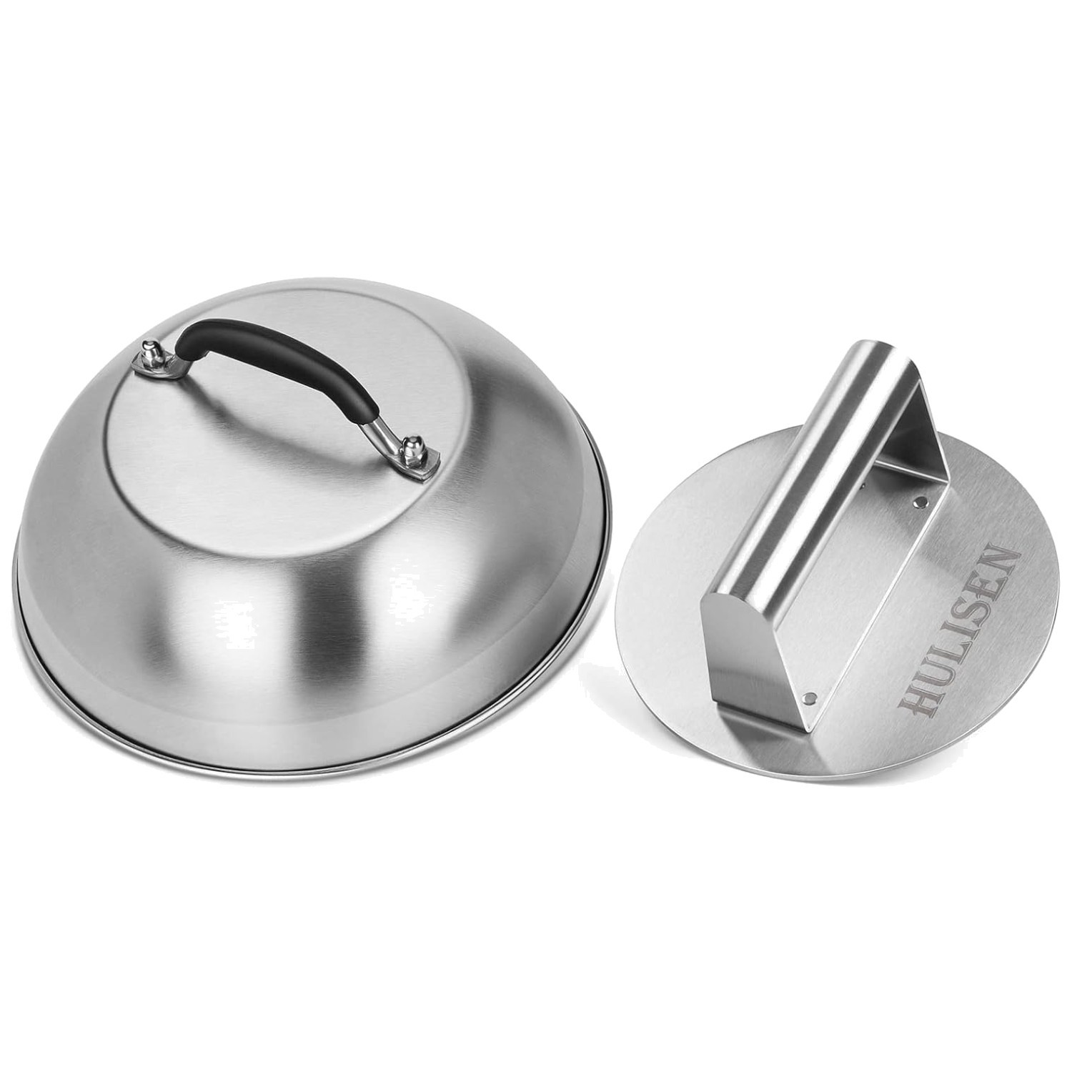 Stainless Steel Cheese Melting Dome & Burger Press Combo gallery