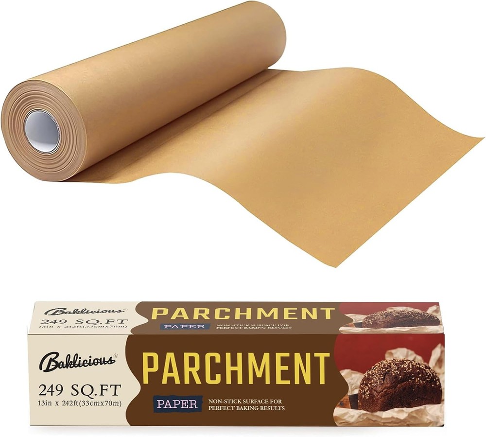 Unbleached Parchment Paper Roll for Baking, 13 in x 242 13inch-roll, Brown