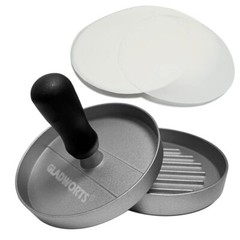 Hamburger Press Patty Maker 100 Non-Stick Papers 1/4 lb 4.5″ Aluminum Mold