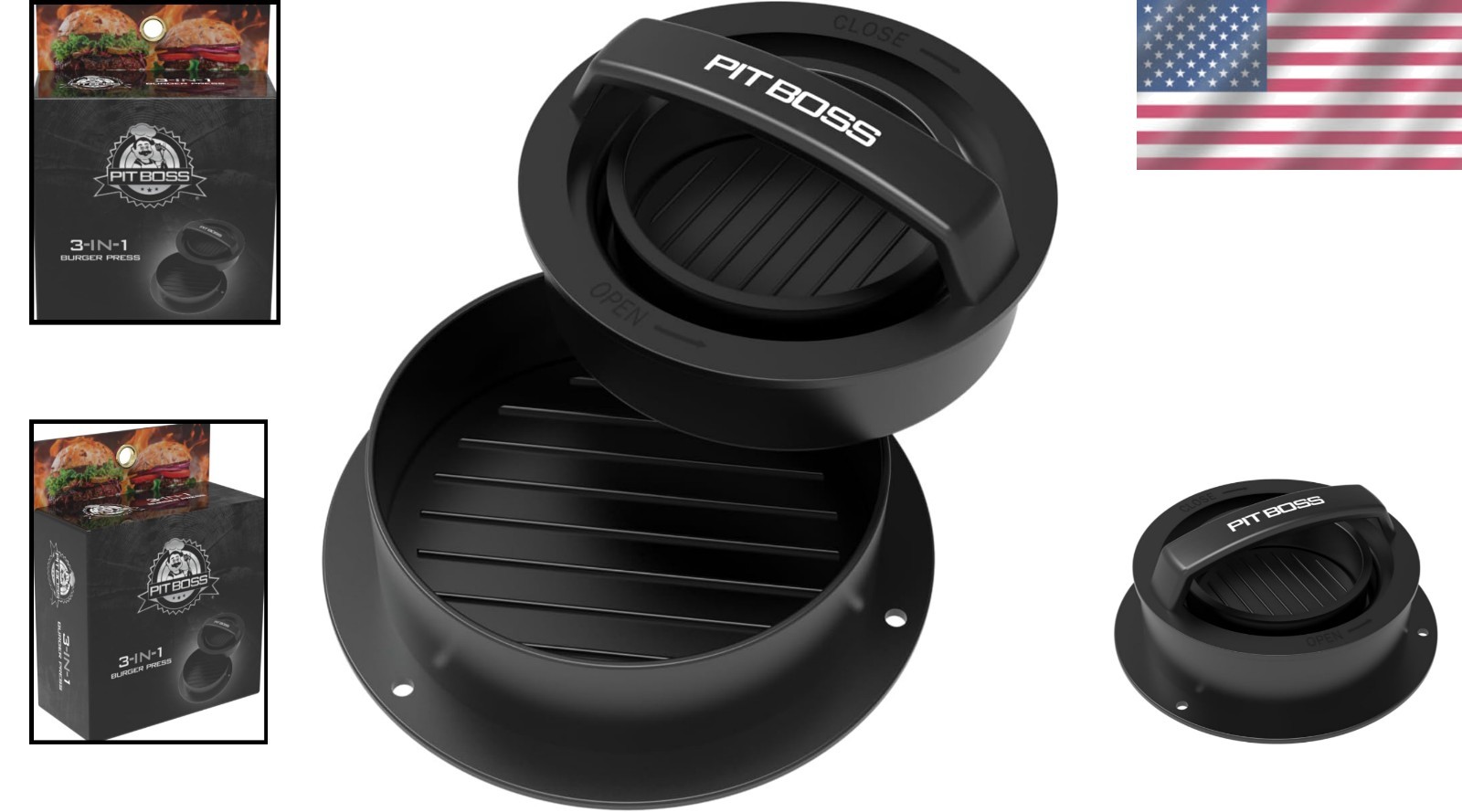 3-In-1 Burger Press - Build Perfect Patties, Sliders & Stuffed Delights gallery