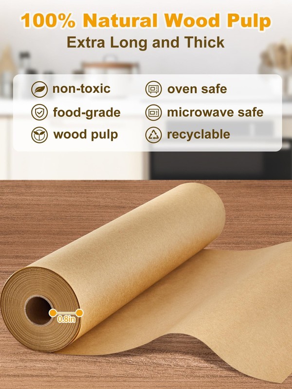 SMARTAKE Parchment Paper Roll for 13 inch x 278 ft, 300 sq.ft, Unbleached gallery