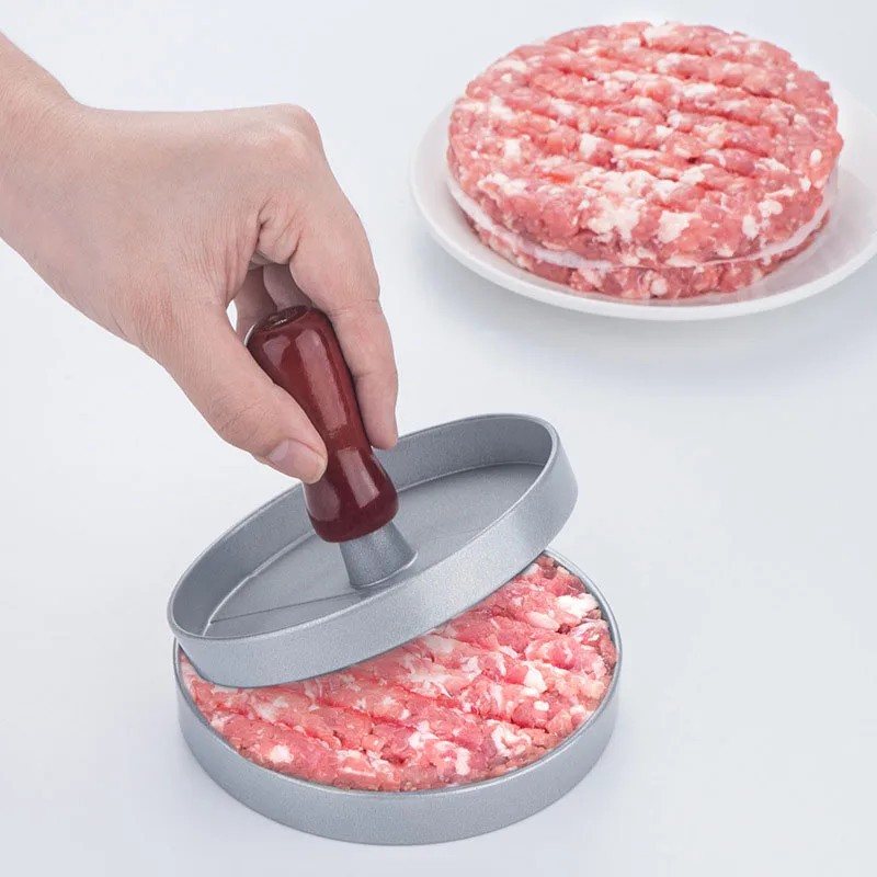 1 Pc Non Stick Hamburger Patty Press Burger Maker Aluminum Meat BBQ Tool Silver gallery