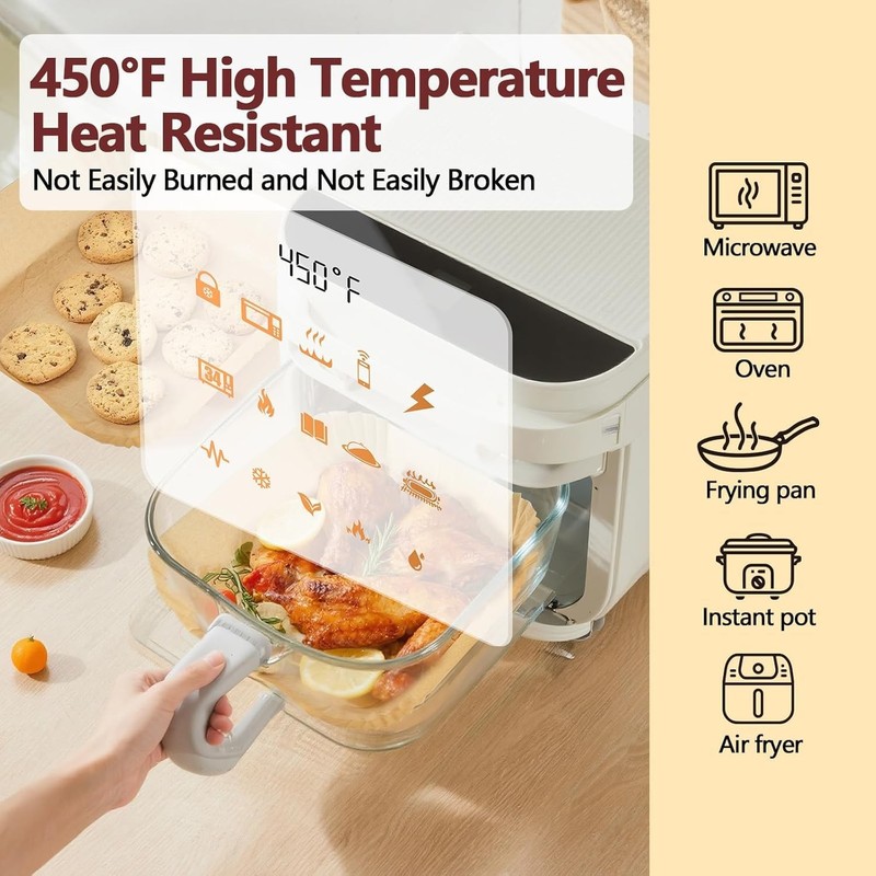 EKACO 10 Inch Air Fryer Liners Disposable-150PCS Square 10 Inch-new, Copper gallery