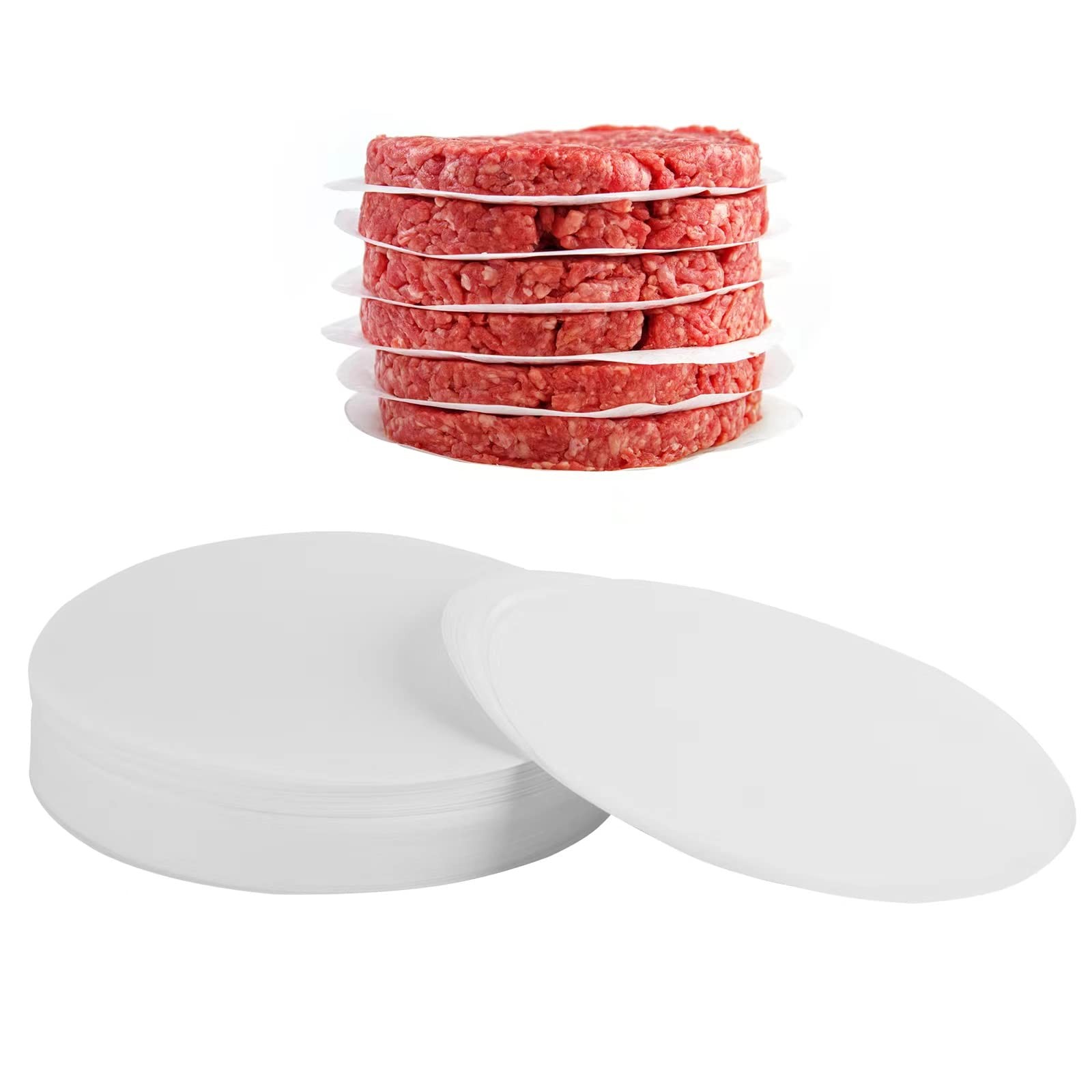 Yenmoz 500 PCS 4.5 Inch Hamburger Patty Paper Round, inch diameter, White gallery