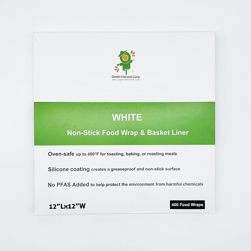 Green Harvest Silicone Coated Parchment Baking Paper 12"x12" 12"x12", White gallery