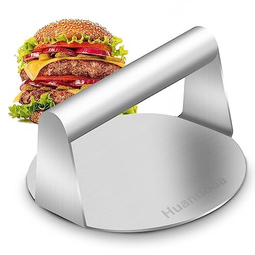 Burger Press Stainless Steel Burger Smasher Round Bacon Press Grill Cooking gallery