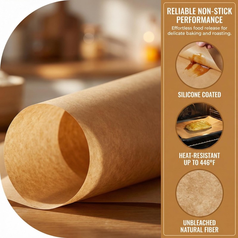 VERDYTEMTO 9x13 Inch Parchment Paper 9x13inches, Natural Unbleached Brown gallery