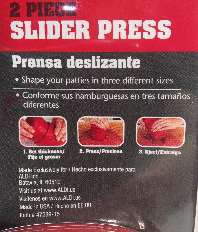 Burger Press Slider Press Adjustable with 3 Measures by Range Master Red 2 Piece gallery