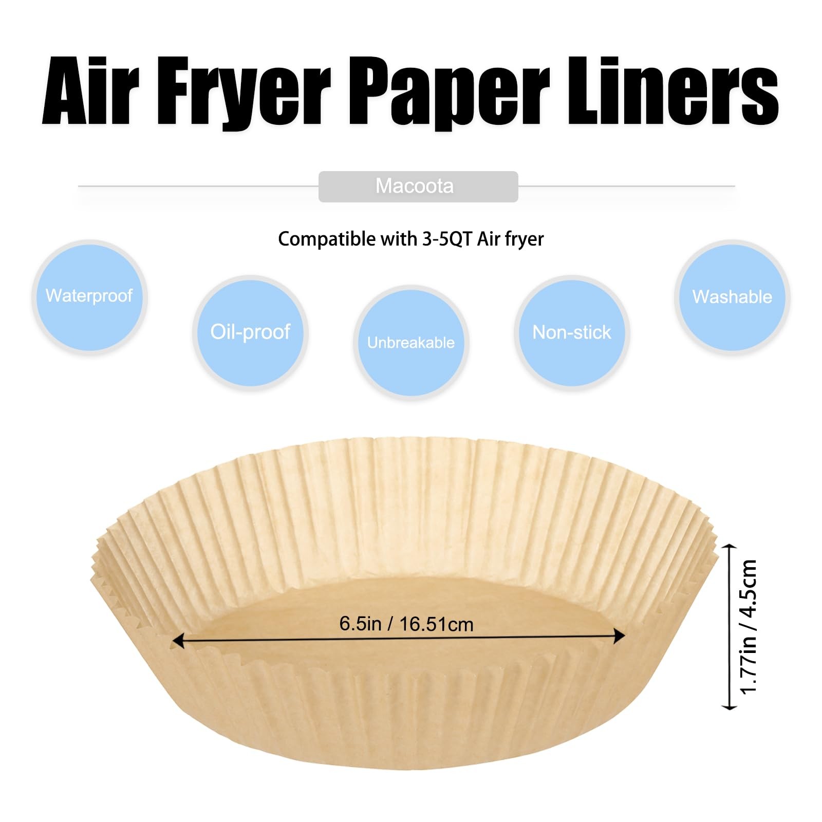Air Fryer Liners Disposable 6.5 IN,100PCS Round 6.5inch-100PCS, gallery