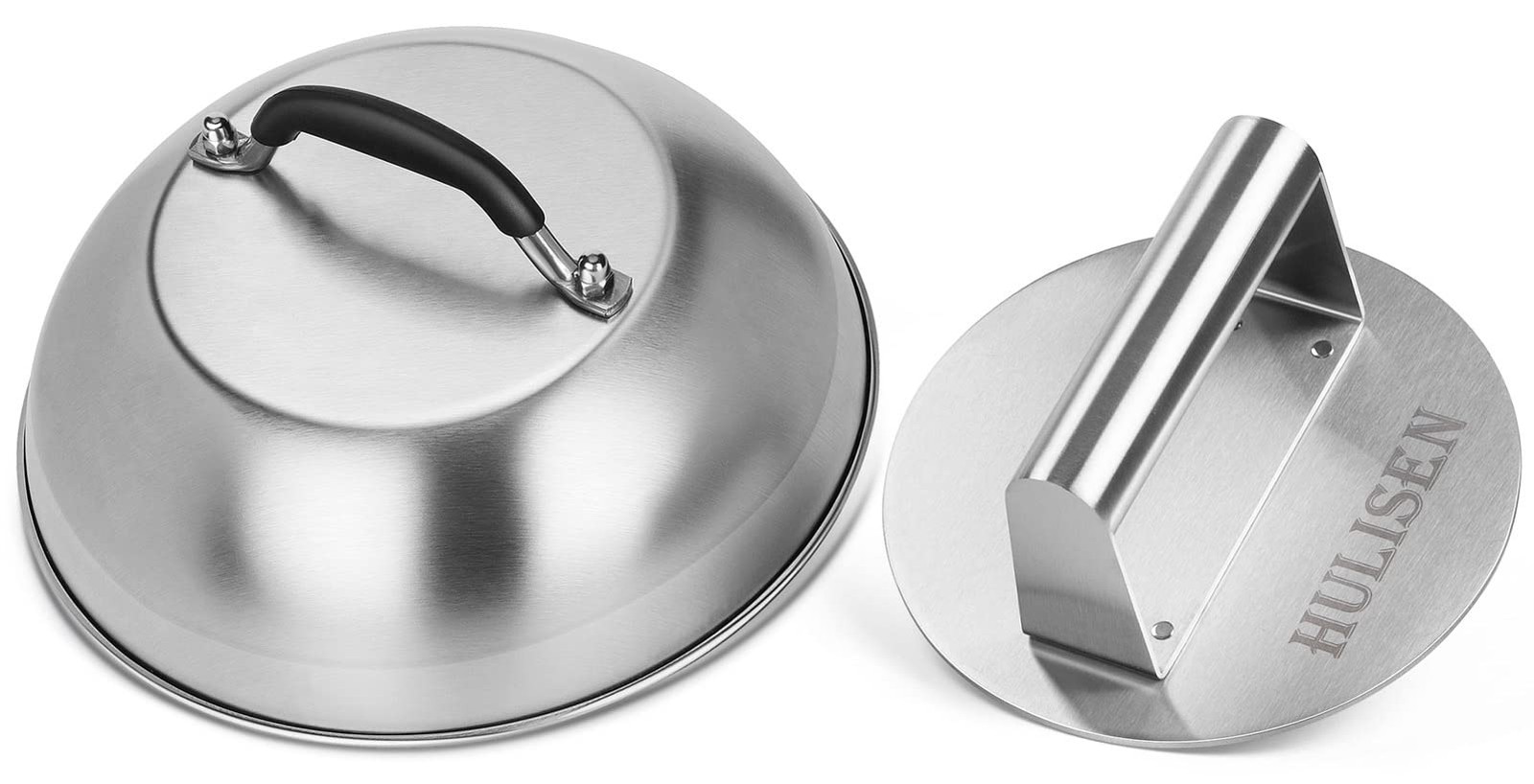 Stainless Steel Burger Press & Melting Dome 6.2'' Grill Press 9'' Basting Cover gallery