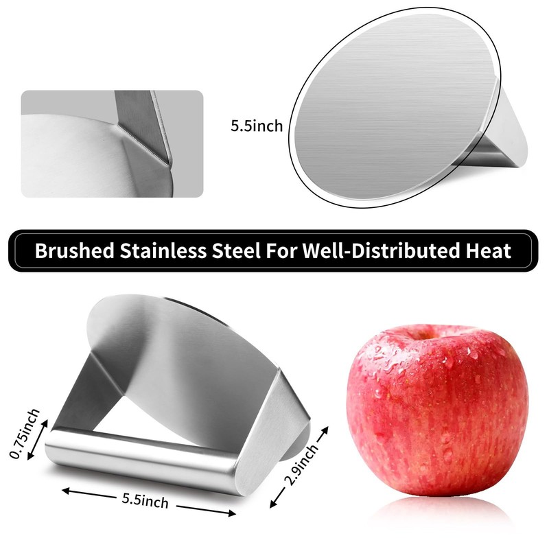 Burger Press 5.5 Inch, Stainless Steel Smasher, Non Stick Griddle Tool, Silver gallery