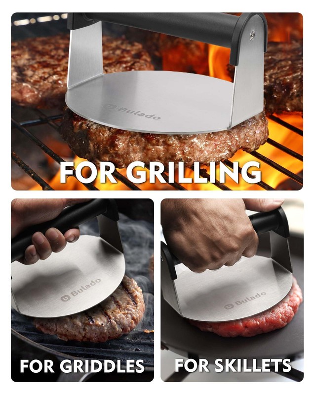 Bulado Burger Press, 6'' Round Smasher for Griddle with... gallery