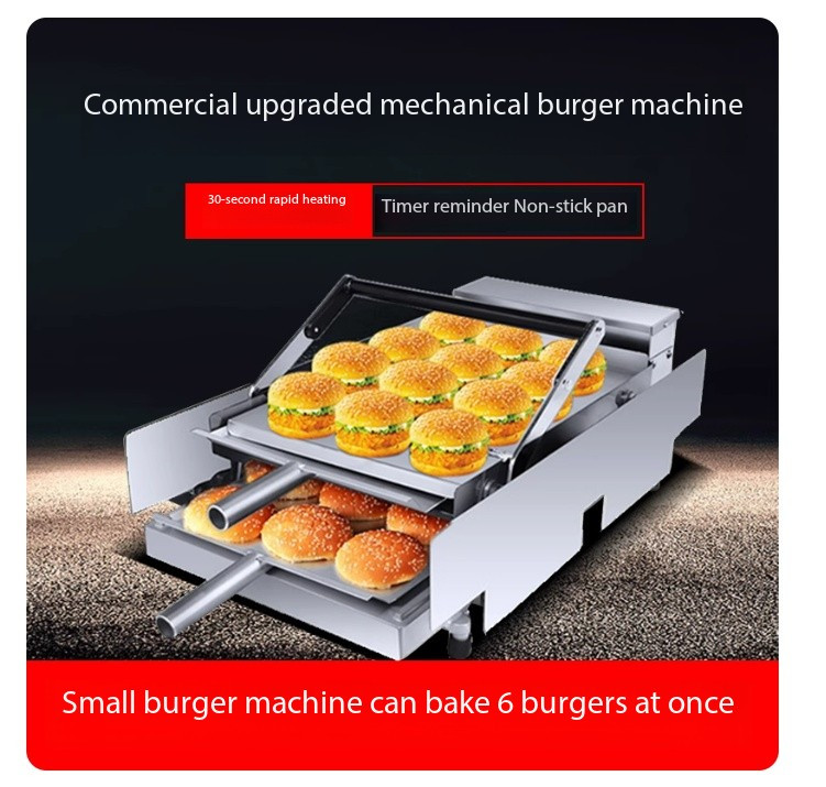 Commercial Fully Automatic Double-layer Baking Machine for Hamburger Machines gallery