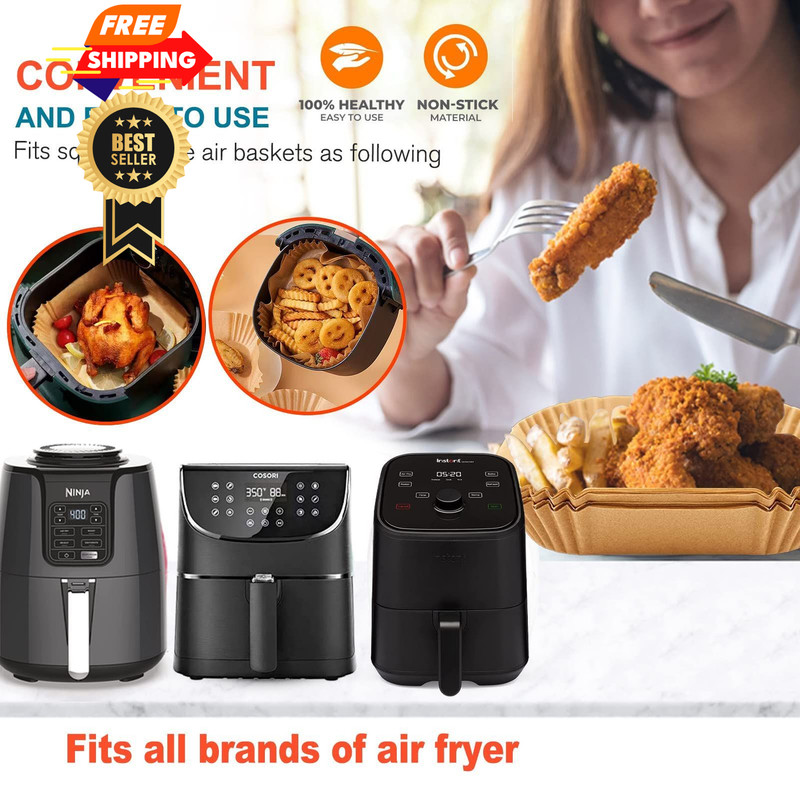 Air Fryer Liners Disposable 9 Inch, 9 inch 9" Square 125 pcs gallery