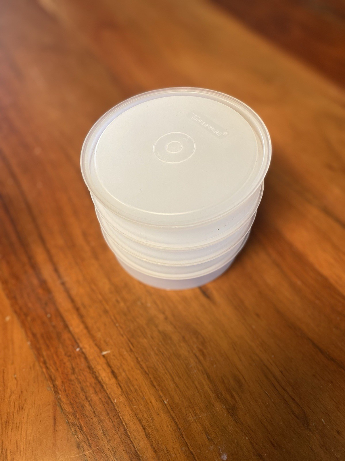 Set of 4 Tupperware Burger Patty Molds Keepers Vintage gallery