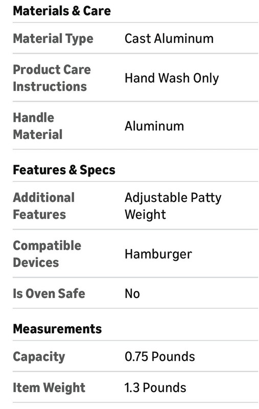 Cuisinart Adjustable Aluminum Burger Press | Gourmet Outdoor Grilling | NIB gallery