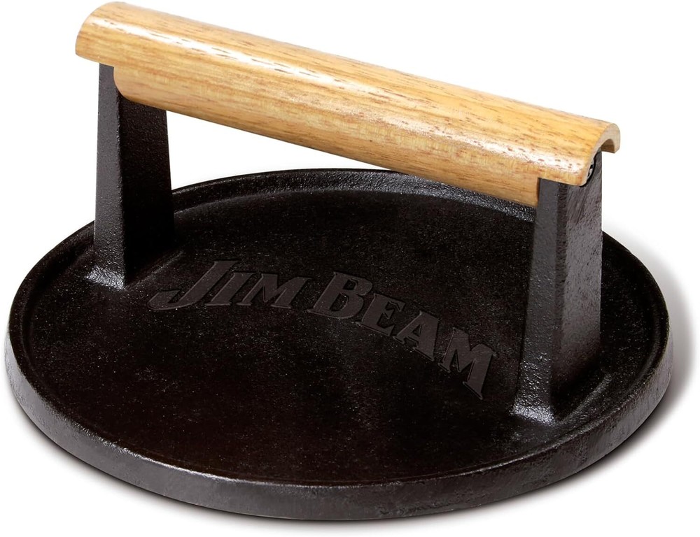 Jim Beam JB0158 Black Cast Iron Burger Press - 7''