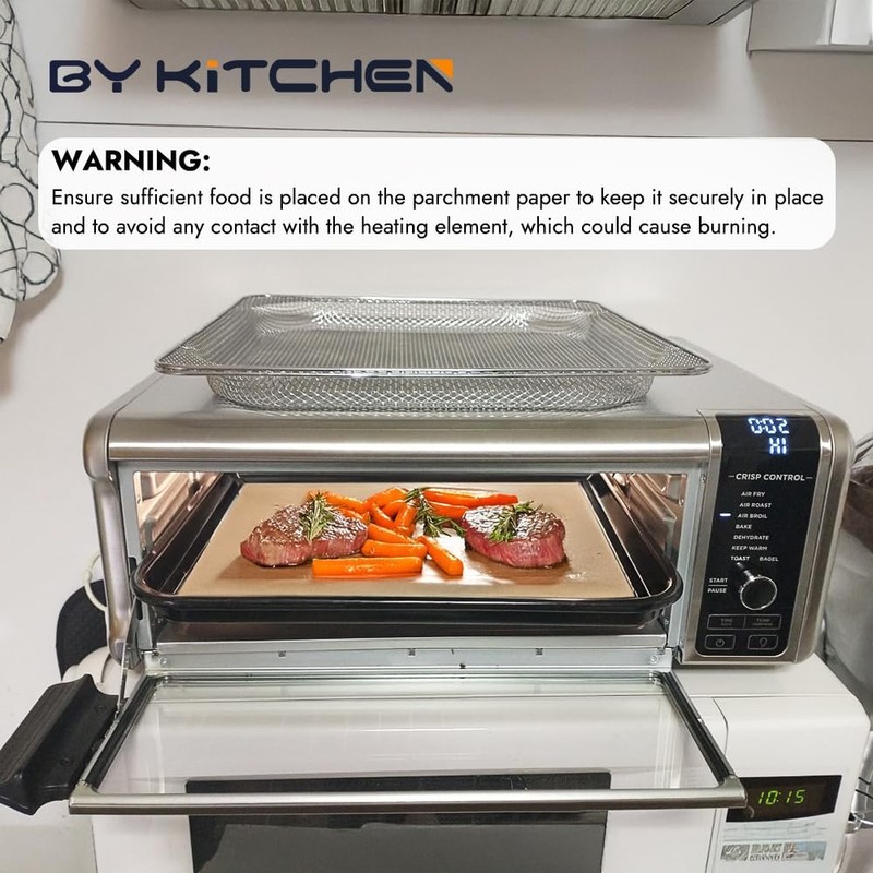 BYKITCHEN 12 Inch Air Fryer Parchment Paper for 120pcs-12x12inch, Nature gallery