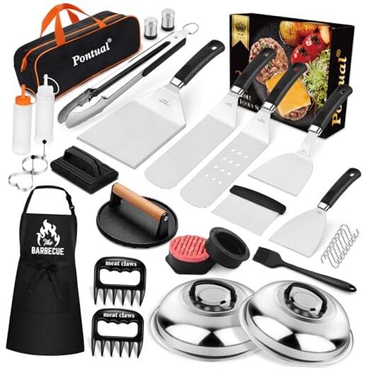 31PCS Griddle Accessories Kit for Blackstone, Flat Top Hibachi Grill Spatula