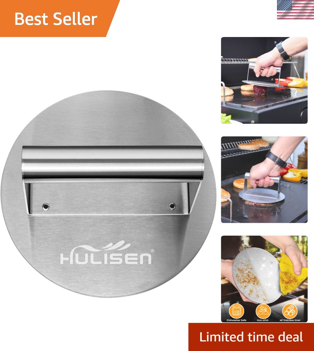 Professional 6.2 Inch Burger Press - High-Quality Stainless Steel Grill Smasher gallery