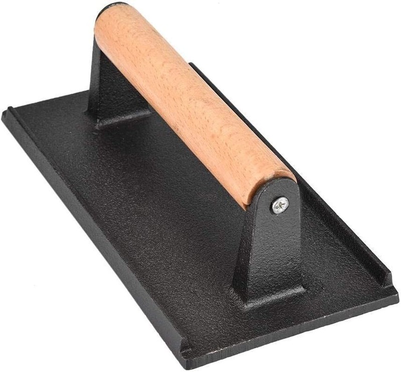 Cast Iron Steak Press Bacon Weight BBQ Hamburger Grills Meat Presser Skillet gallery