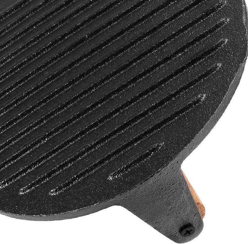 2 Pack 7 Inch Black Cast Iron Grill Press, Round Heavy Weight Bacon Press with W gallery