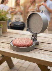 L.E.M. Solid Metal Non-Stick Burger Press for Large Single Patty Ground Meat
