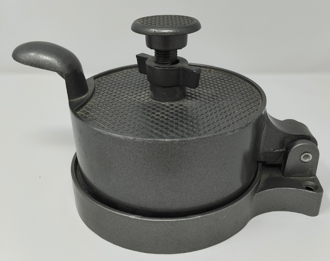 Vintage Metal Adjustable Single Hamburger Patty Press-Heavy Duty gallery